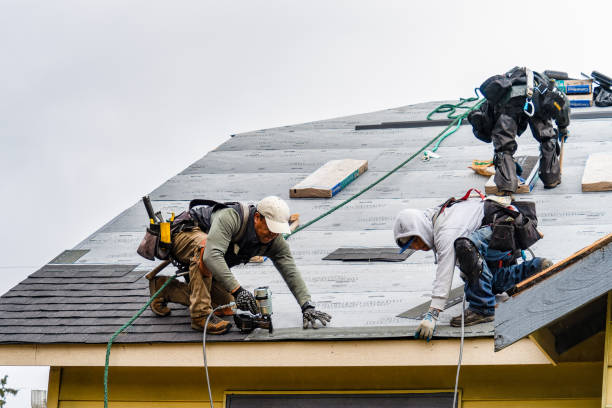 Professional Gutter Installation technician working in Carlton, PA